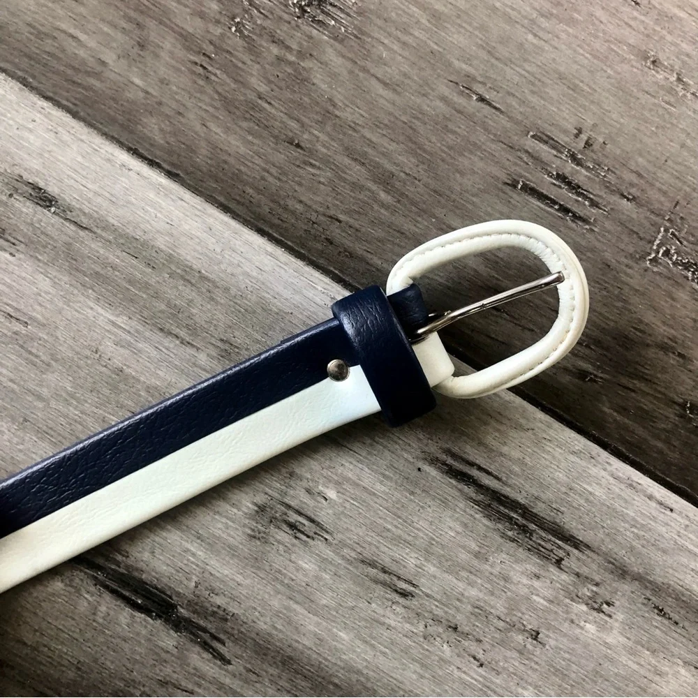 Vintage 70’s Appia Nautical Navy High Rise Pleated Wide Leg Pants w/ Belt - Picture 4 of 10